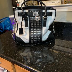 Michael Kors White & Navy Shoulder Bag